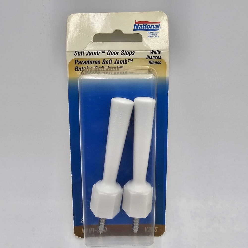 National Hardware Soft Jamb Door Stops in White 2 Pack 3" Door Mount